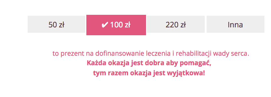 Szablon kwot darowizny